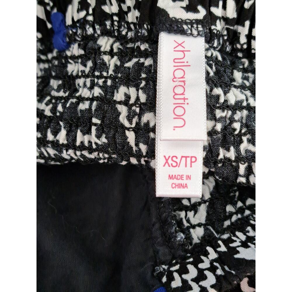 Xhilaration Strapless Black And White High Low Dress Blue Accents Size XS - Picture 9 of 9
